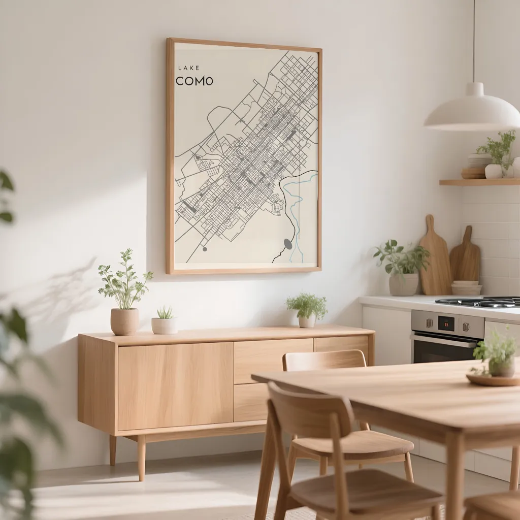 PixuPrint Lake Como Minimal Map Print