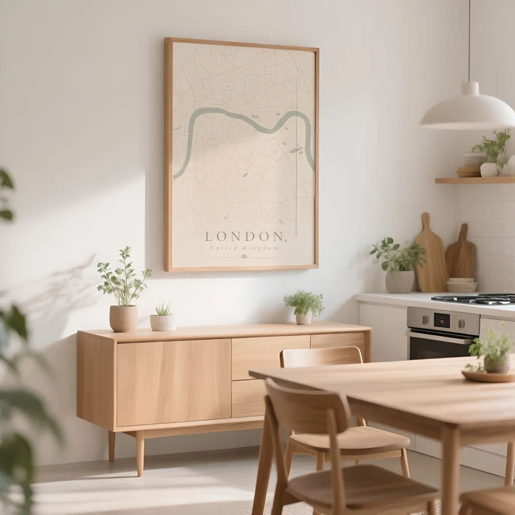 PixuPrint London Minimal Map Print