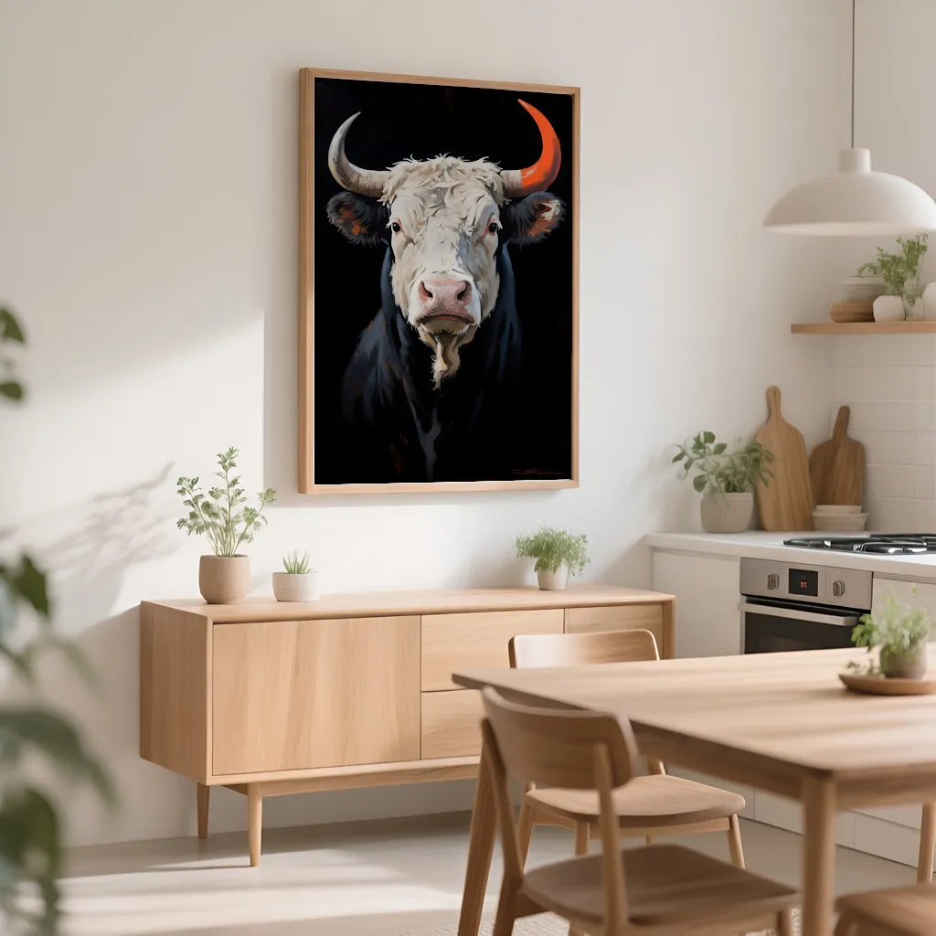 PixuPrint Long Horn Cow Portrait
