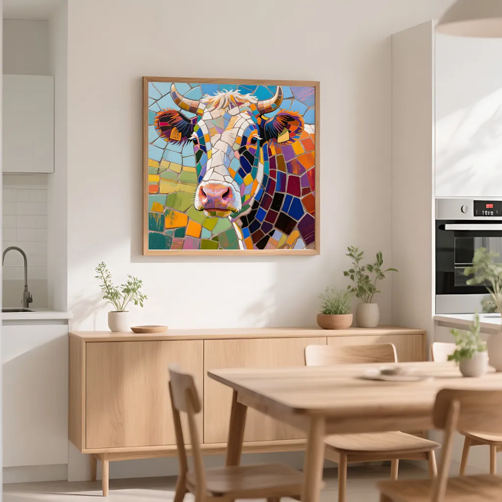 PixuPrint Mosaic Cow Portrait