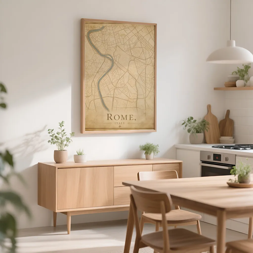PixuPrint Rome Vintage Map Print