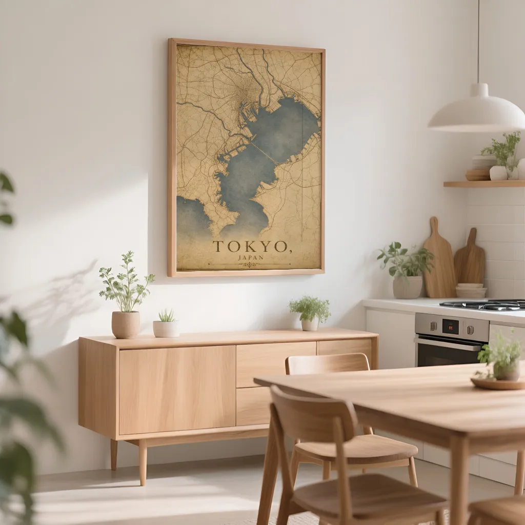 PixuPrint Tokyo Vintage Map Print