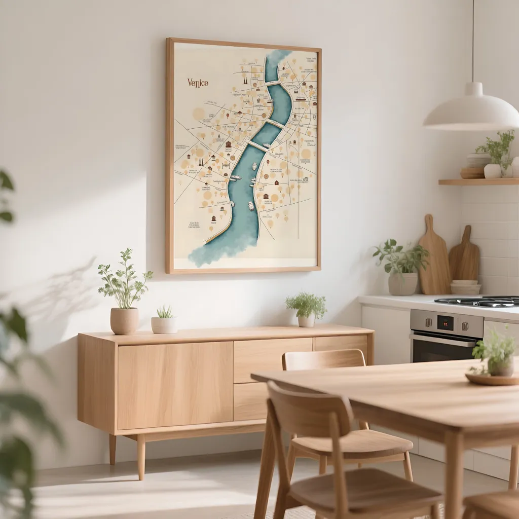 PixuPrint Venice Illustrated Map Print