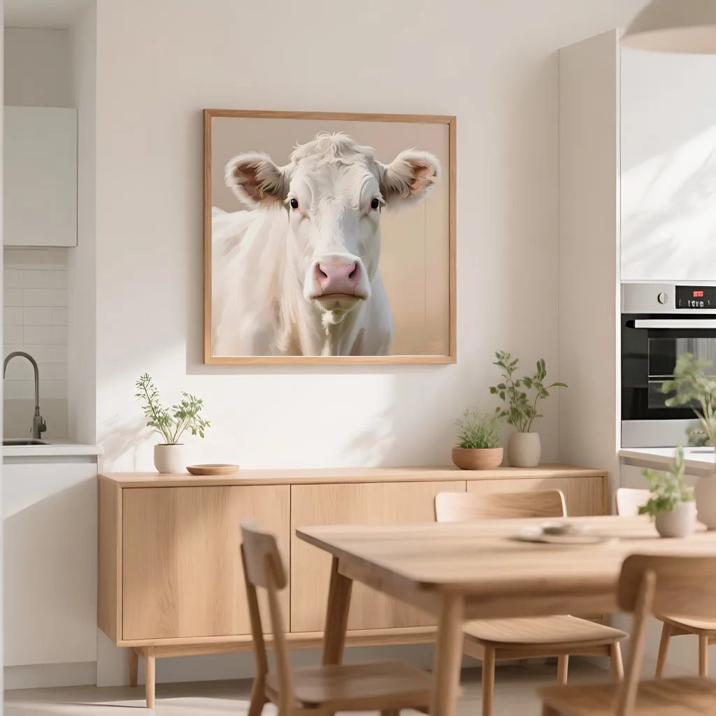PixuPrint White Cow Portrait