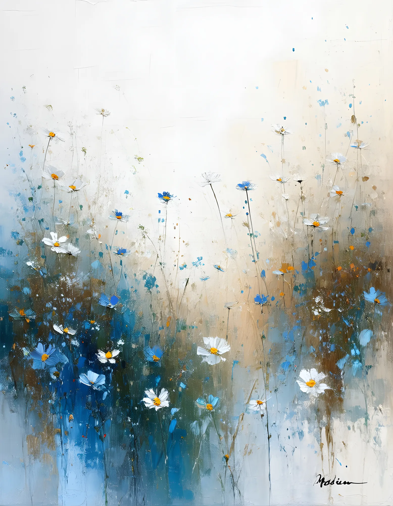 PixuPrint Painting Abstract Floral Mossieu