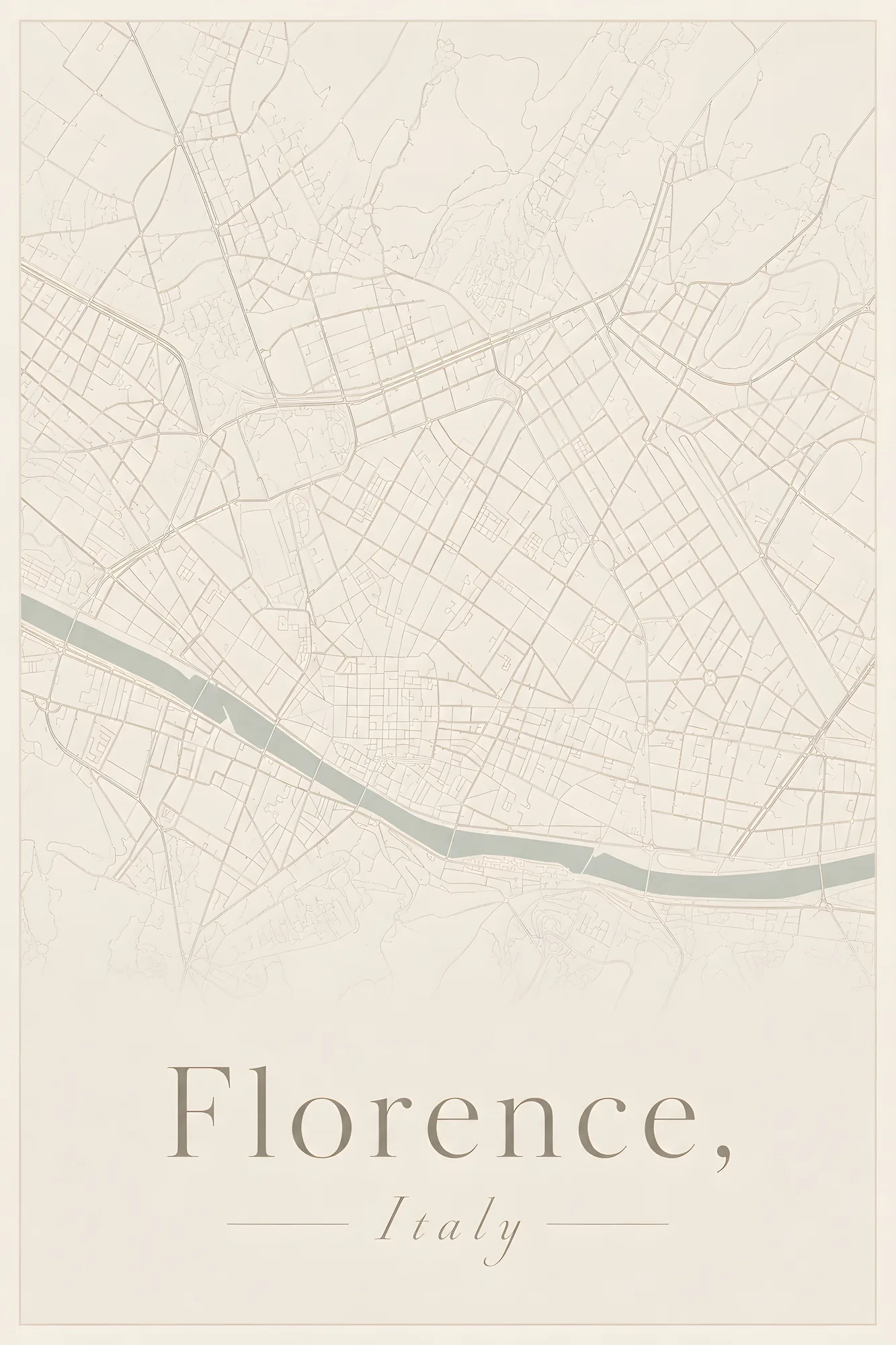 PixuPrint Florence Minimal Map Print