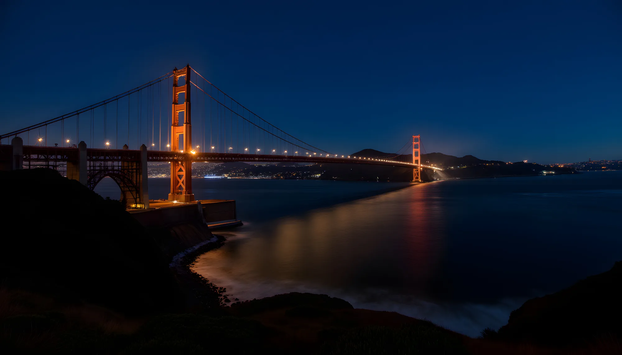 PixuPrint Golden Night Bridge Panoramico