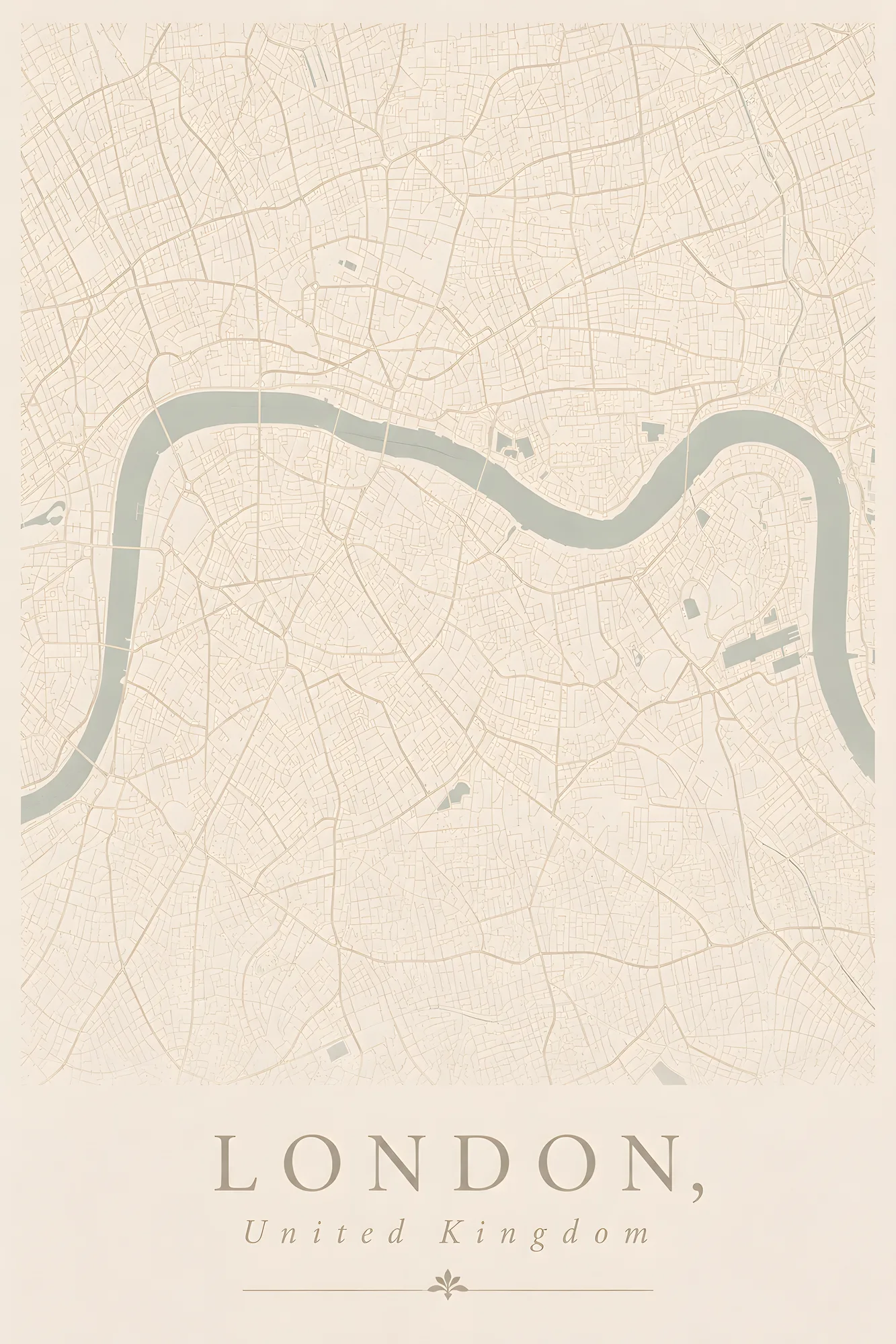 PixuPrint London Minimal Map Print