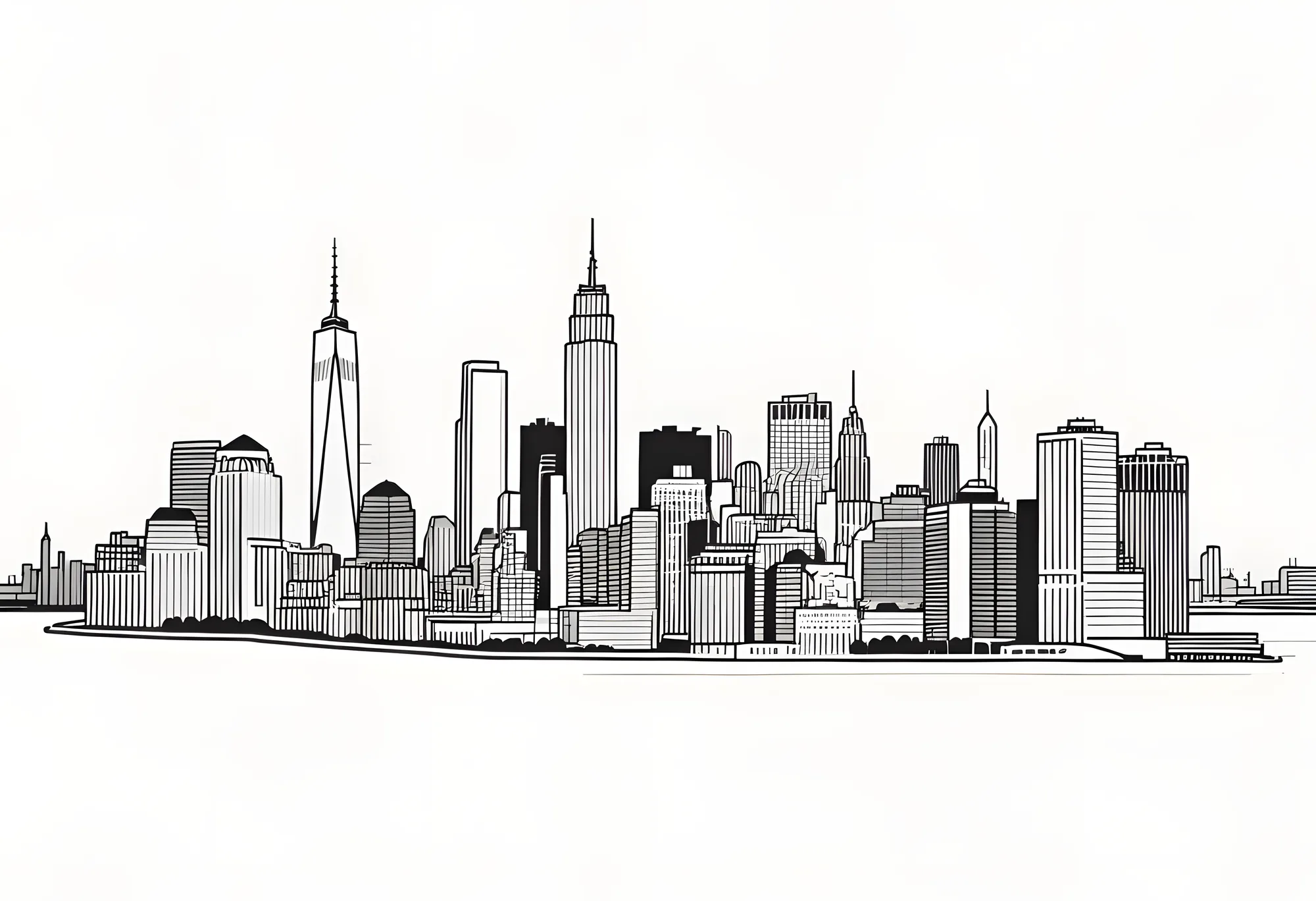 PixuPrint Manhattan Line Art