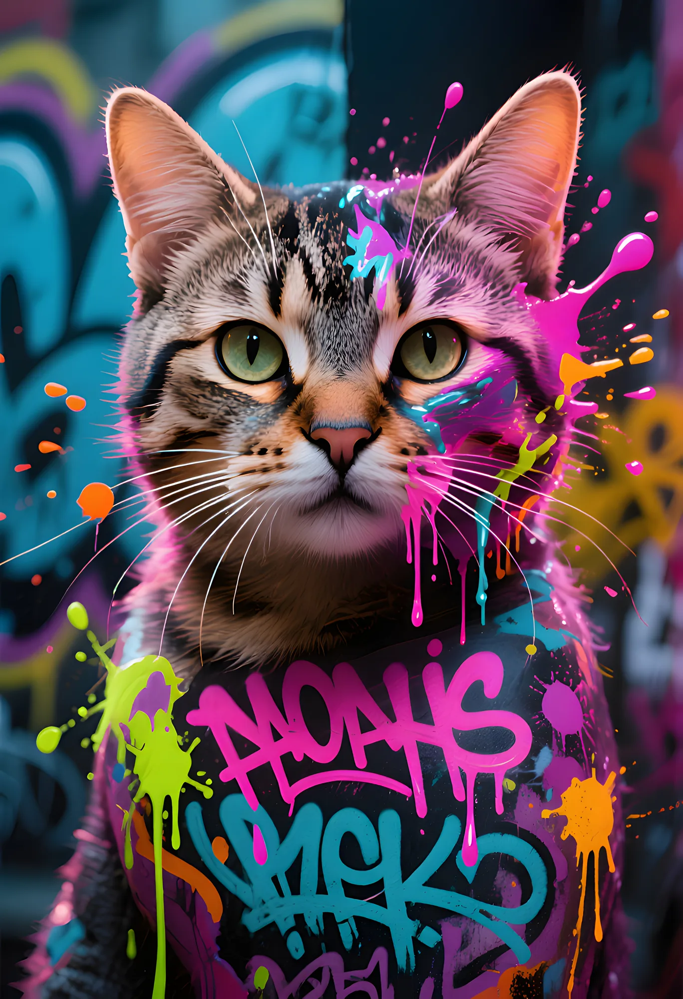 PixuPrint Neon Street Cat