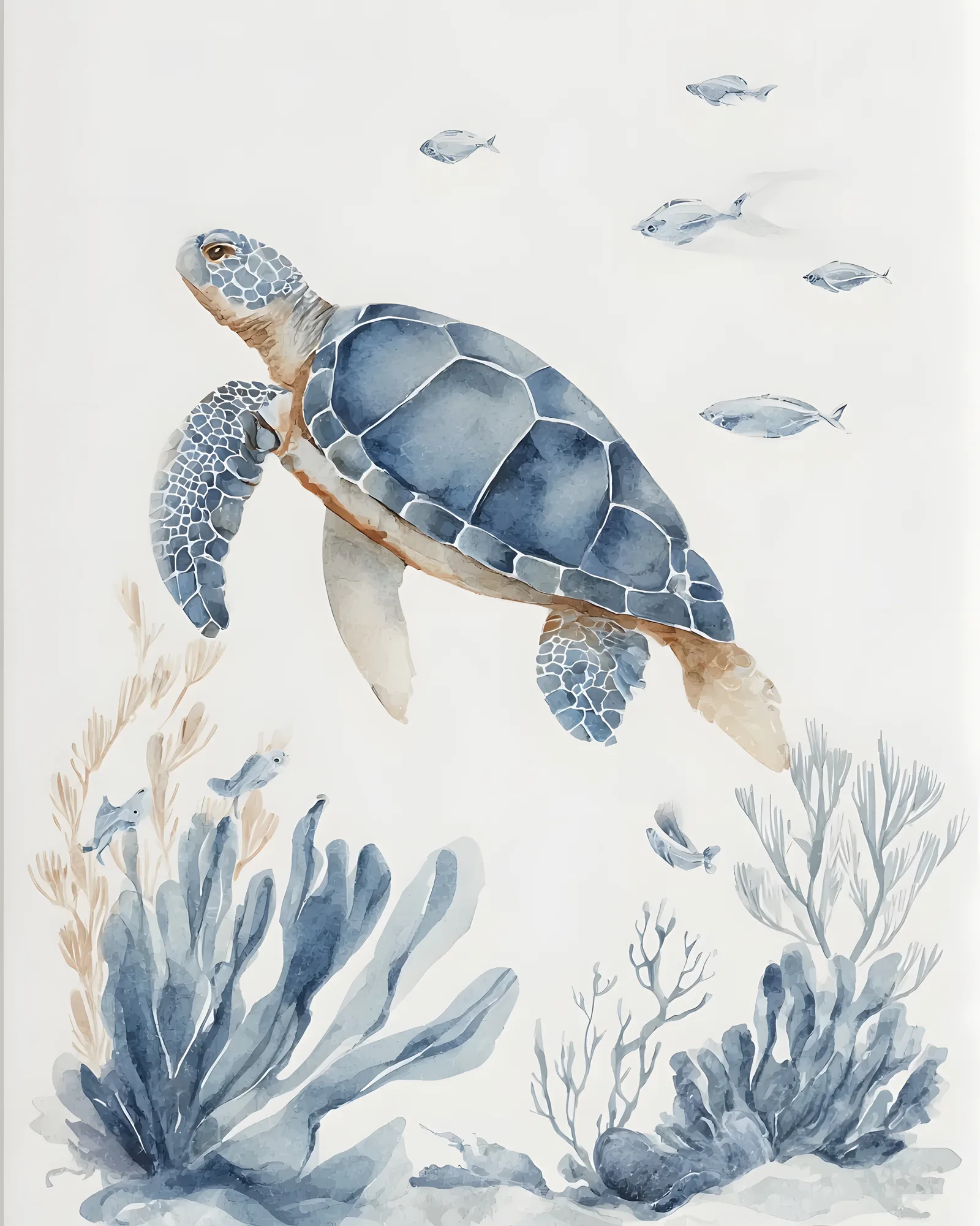 Pixuprint Sea Turtle Underwater Scene