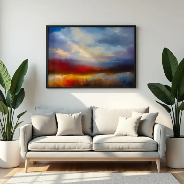 PixuPrint Abstract Painting Colorful Sky And Landscape