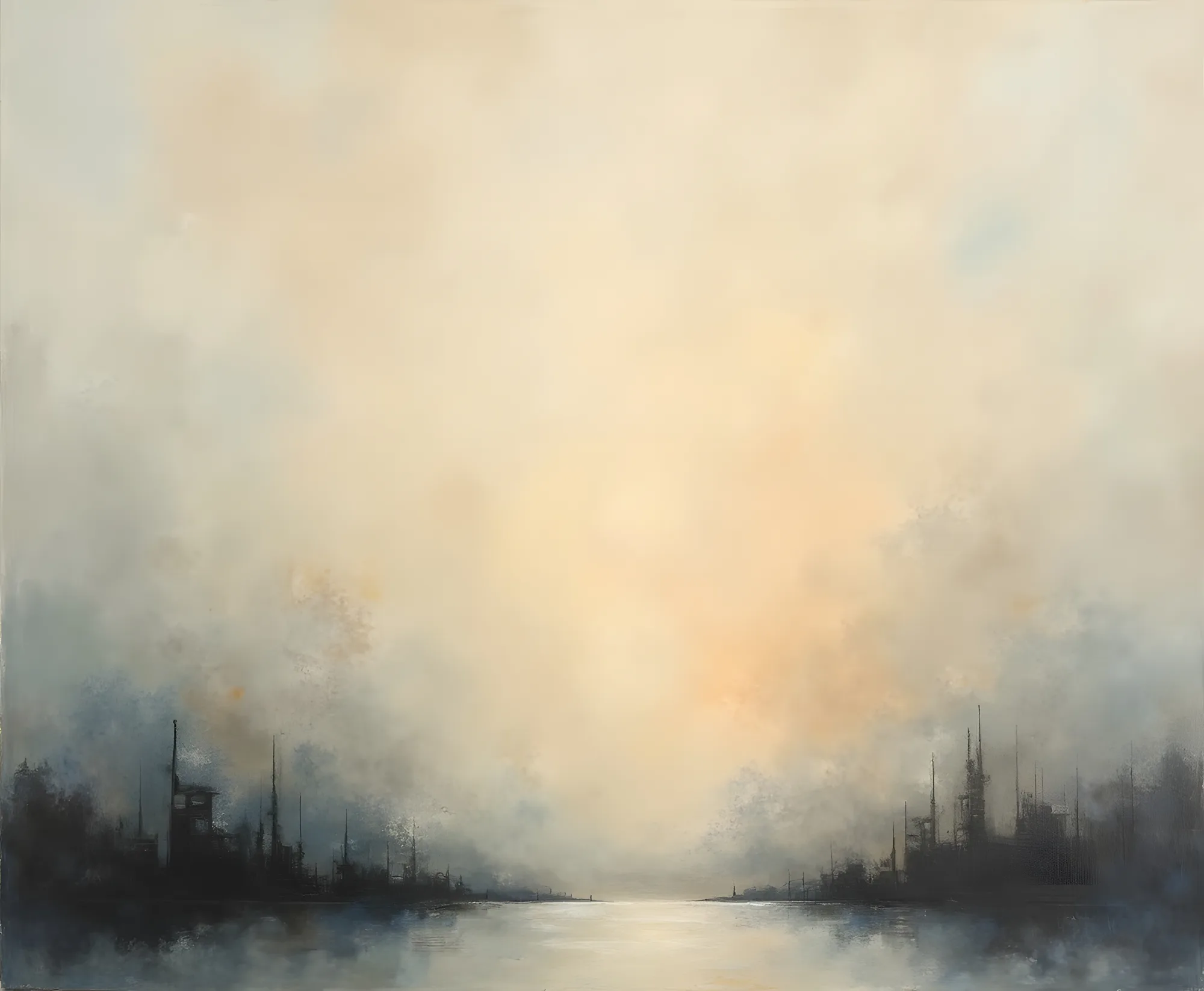 PixuPrint Industrial city skyline at dawn